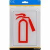 Hillman English White Fire Extinguisher Sign 7 in. H X 5 in. W, 6PK 848739